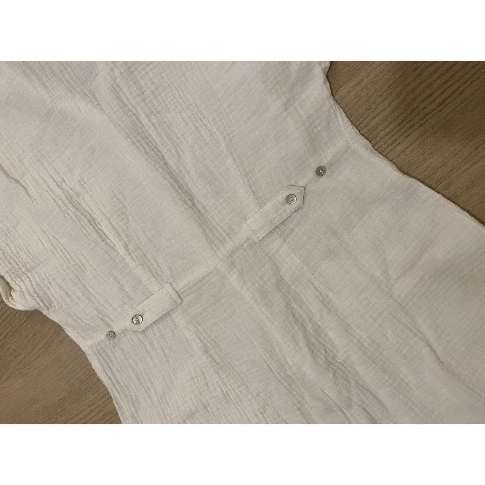 L*Space Mika Romper S White Gauze Cotton Cover Up Beach Vacation Resort